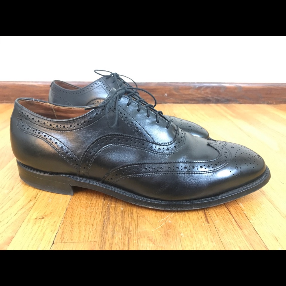 Black Leather Wingtip Oxfords